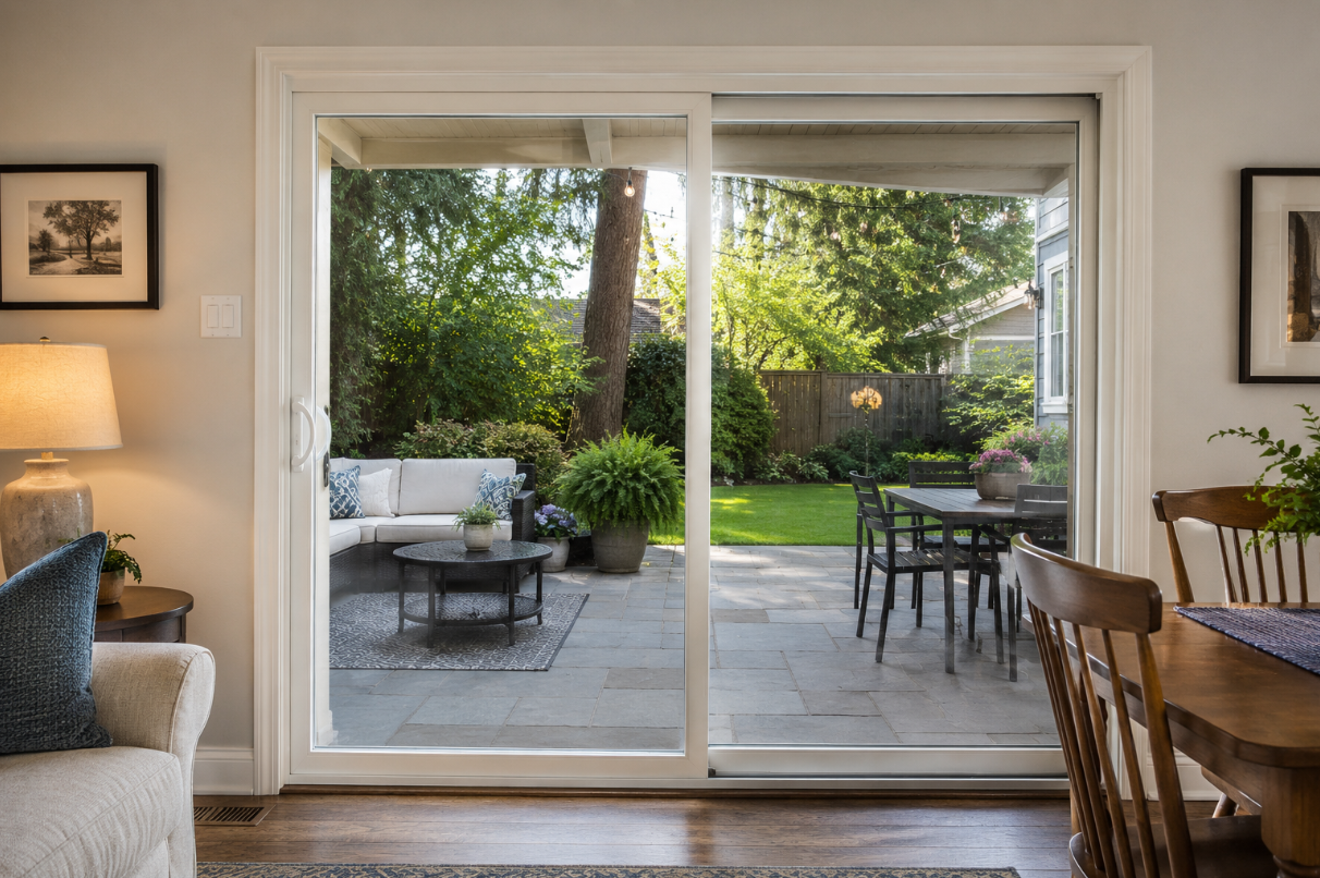 patio door in a modern home in alabama